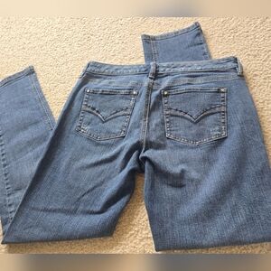 🌈White House Black Market Blanc Slim Leg Stretch Denim Jeans Size 2 Small Med